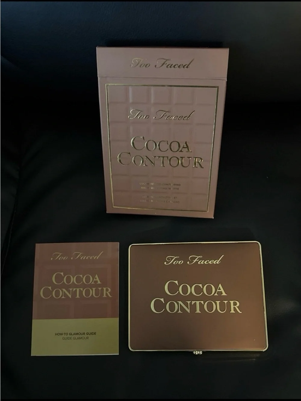 Too Faced Cocoa Contour Palette - Brown with Gold Accents